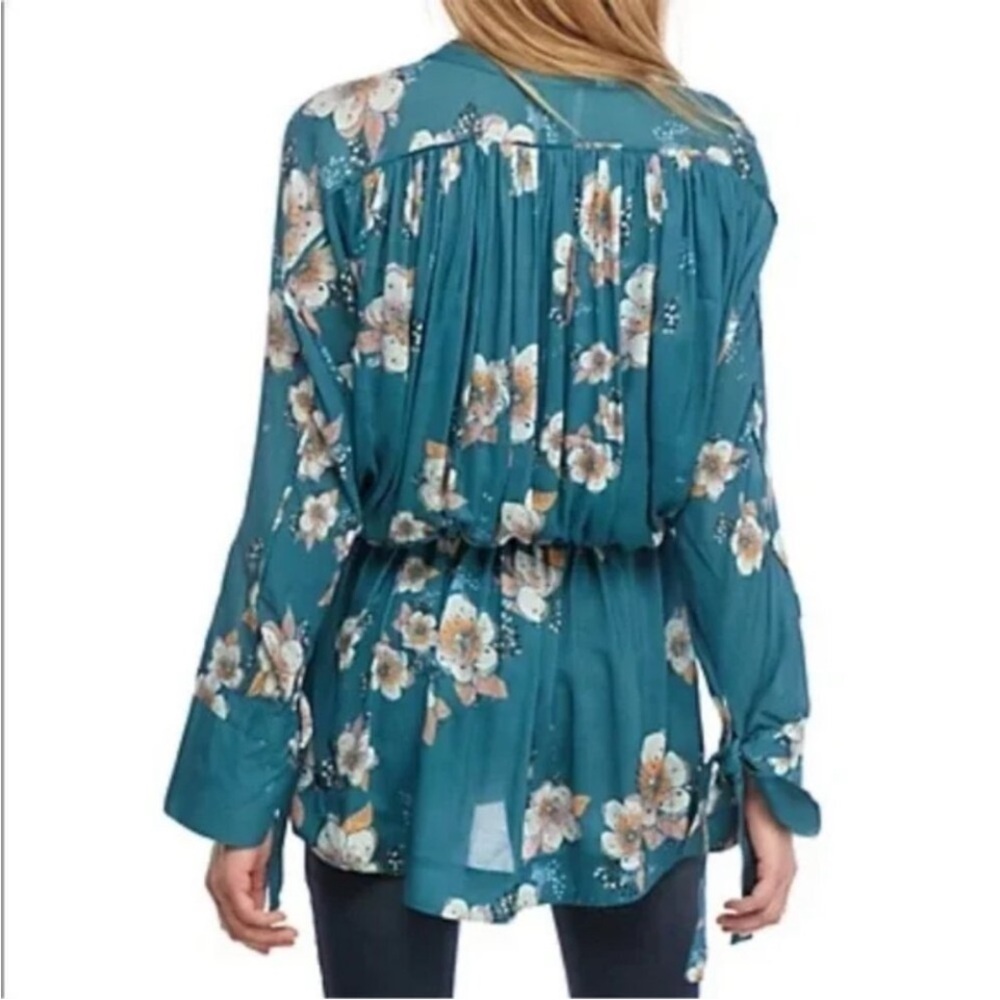 Free People Teal Floral Tunic - Picture 7 of 12